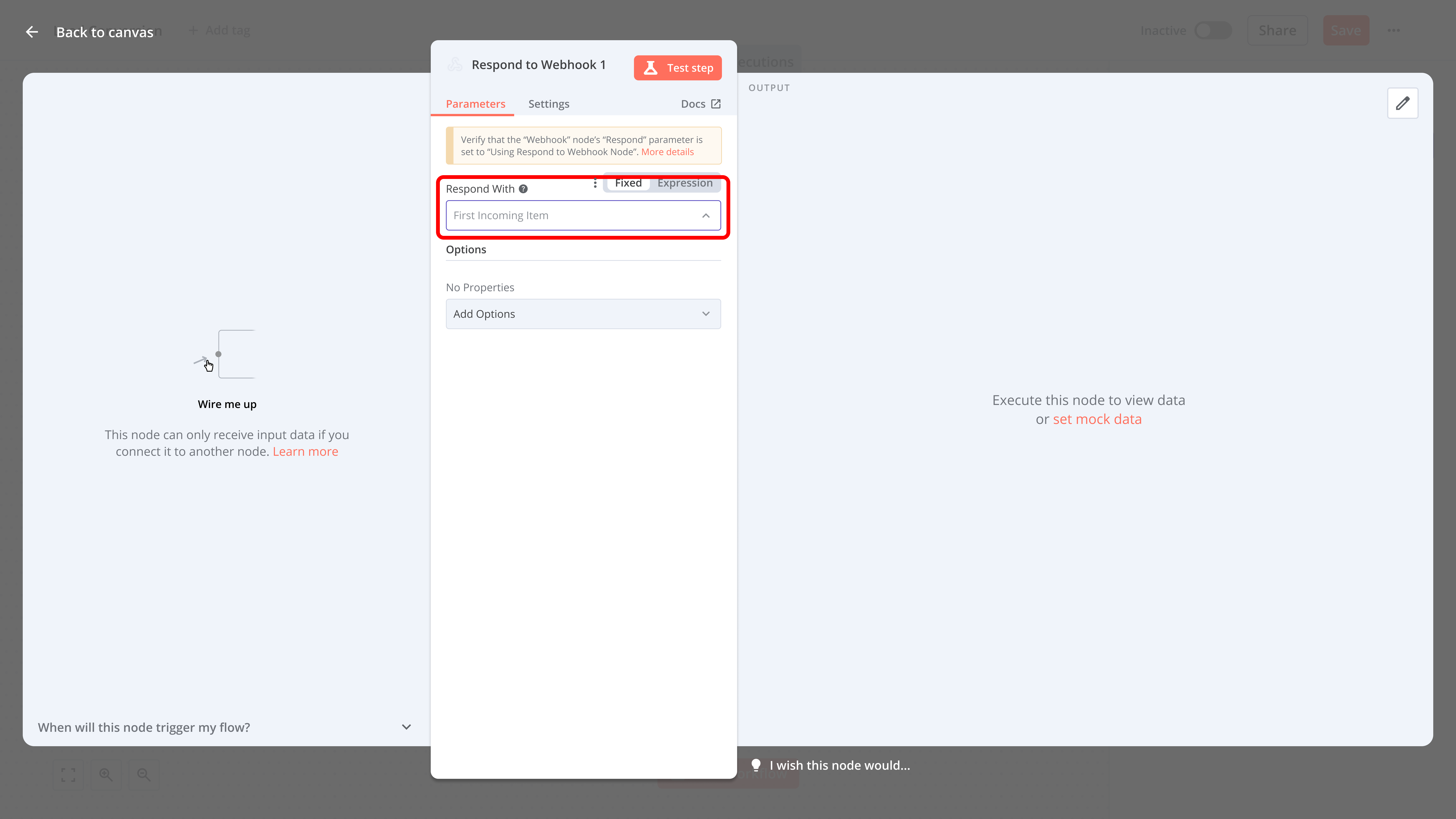 Flow Settings Menu