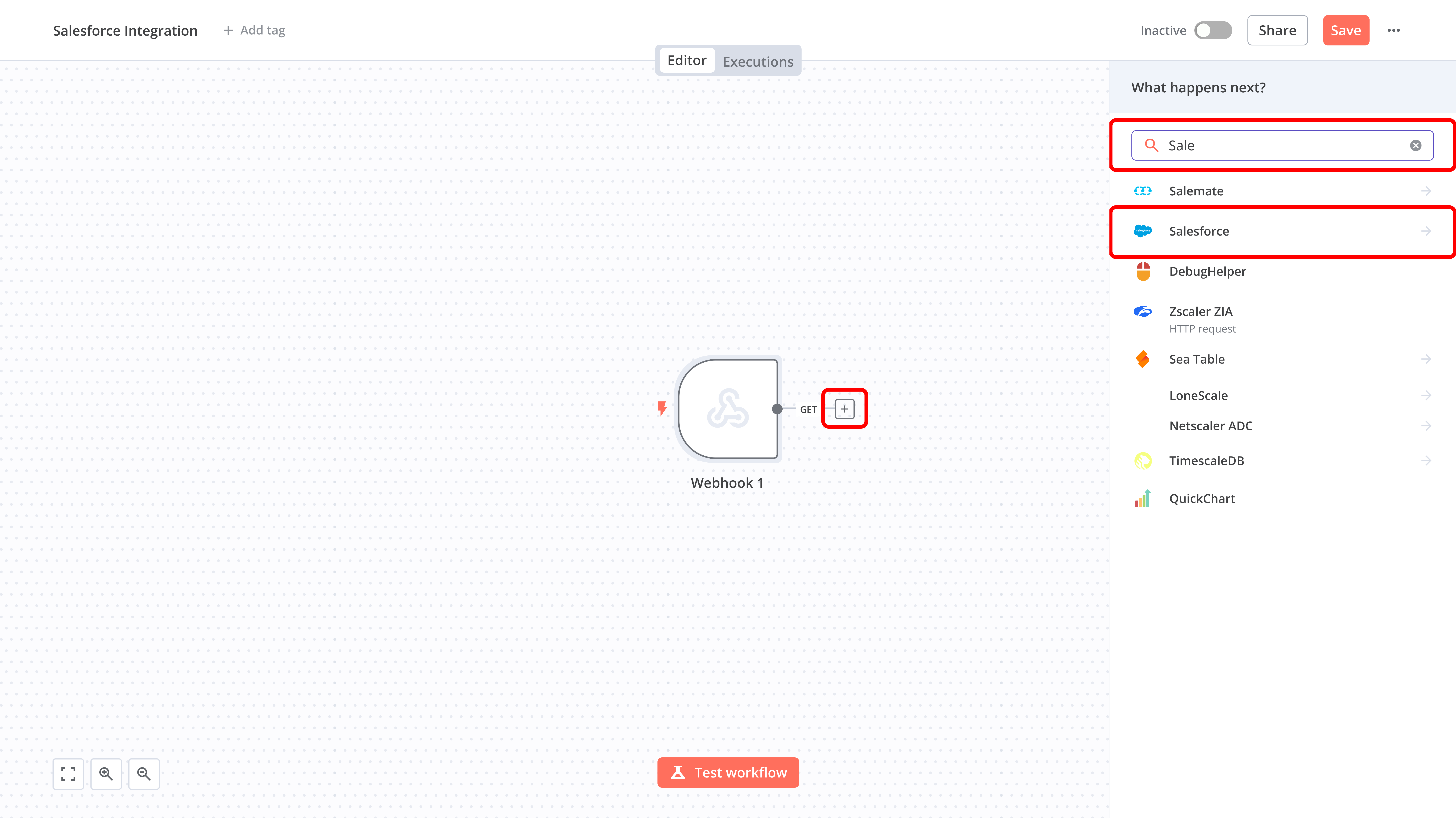 Salesforce Node Selection
