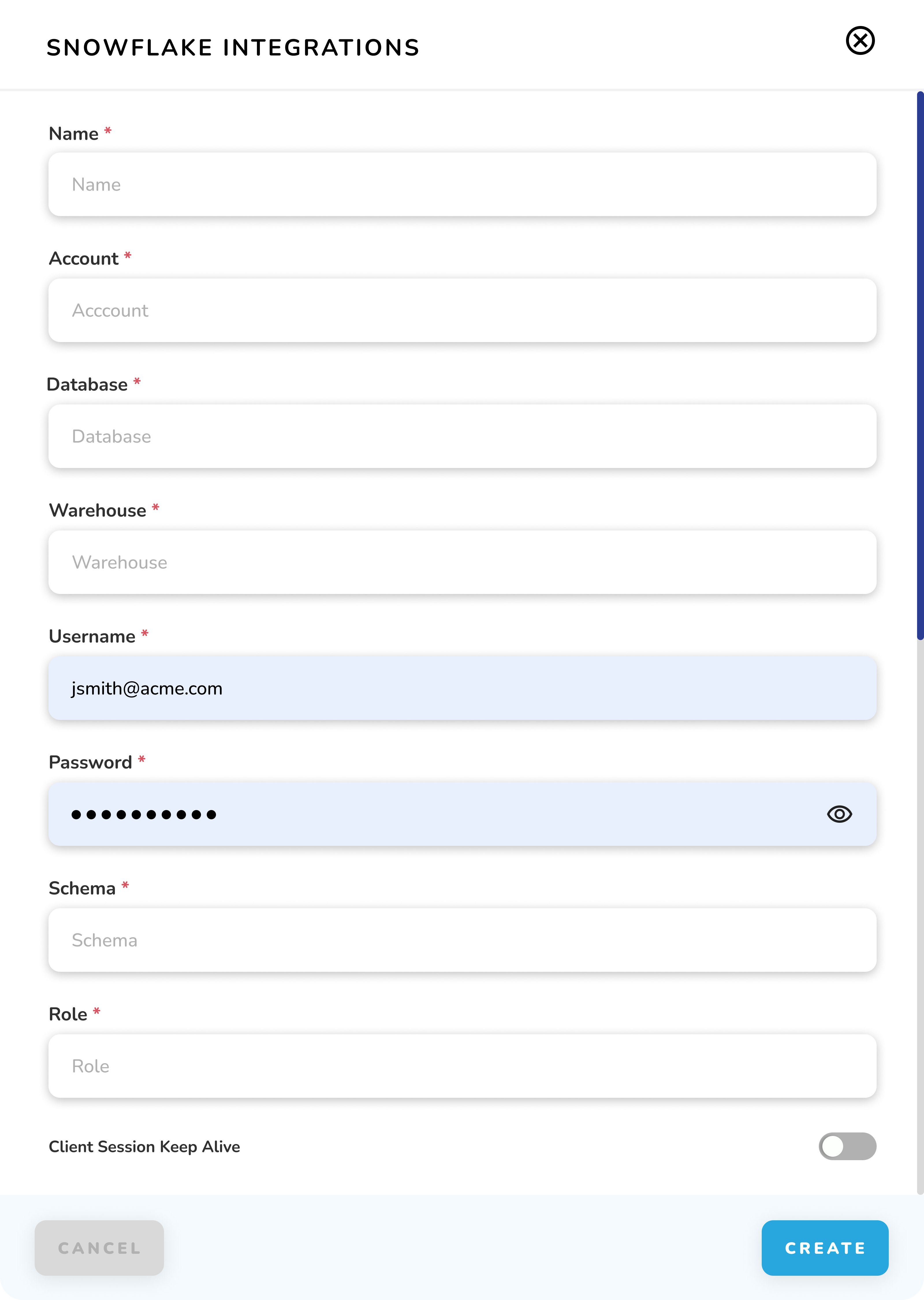 Snowflake Integration Configuration